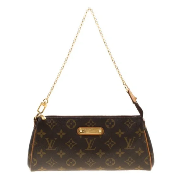 Authentic Louis Vuitton Monogram Canvas Eva Pochette Bag Brown - Picture 4 of 15
